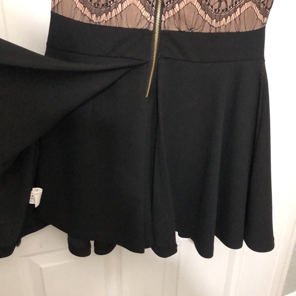 (M) Revamped Black Lace Mini Dress with Skort - Picture 13 of 16